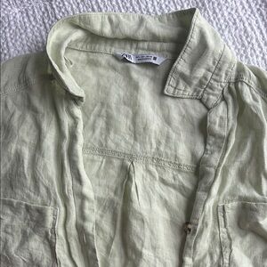 Zara Sage Green Linen Coverup